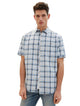 Light blue multicolor check 34700
