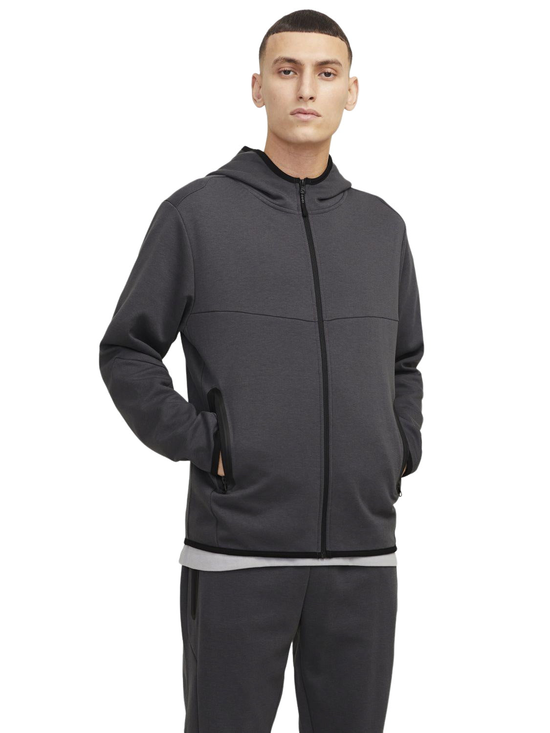 Jack & Jones Junior JCOFUSION HOOD BN JNR - Sweater met rits - black/zwart Jack & Jones Junior JCOFUSION HOOD BN JNR - Sweater met rits - black/zwart