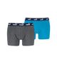 Grey Melange / Blue 002