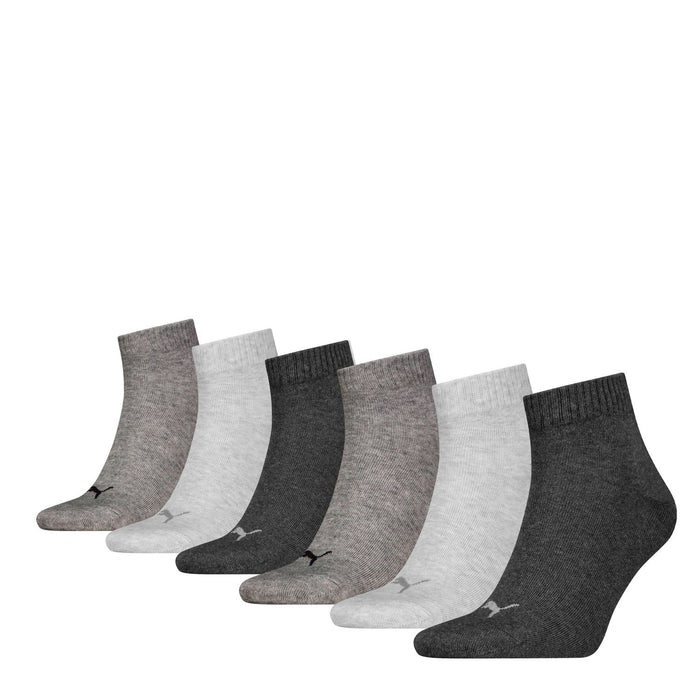 PUMA Herren Damen UNISEX QUARTER PLAIN ECOM 6er Pack