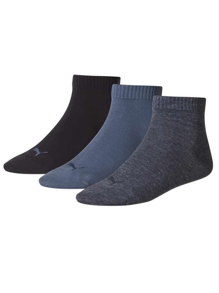 Puma Unisex Herren Damen Quarter Socken PLAIN - 3er Pack