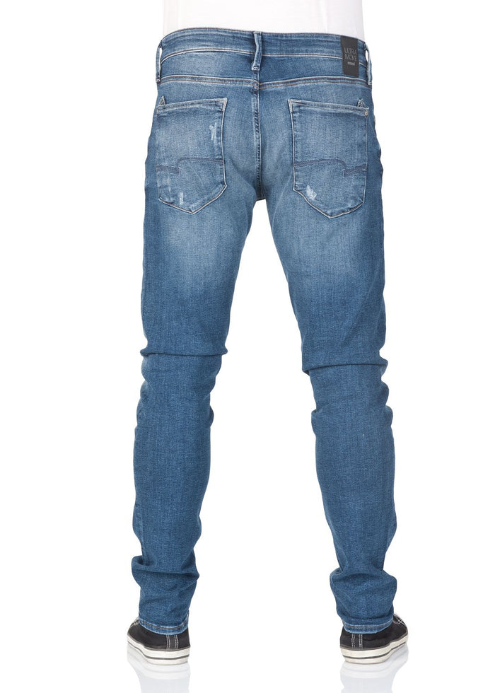 Mavi Herren Jeans James - Skinny Fit - Blau - Mid Brushed Ultra Move