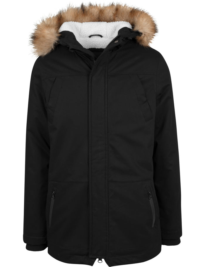 Urban Classics Herren Parka Heavy Cotton Imitation Fur