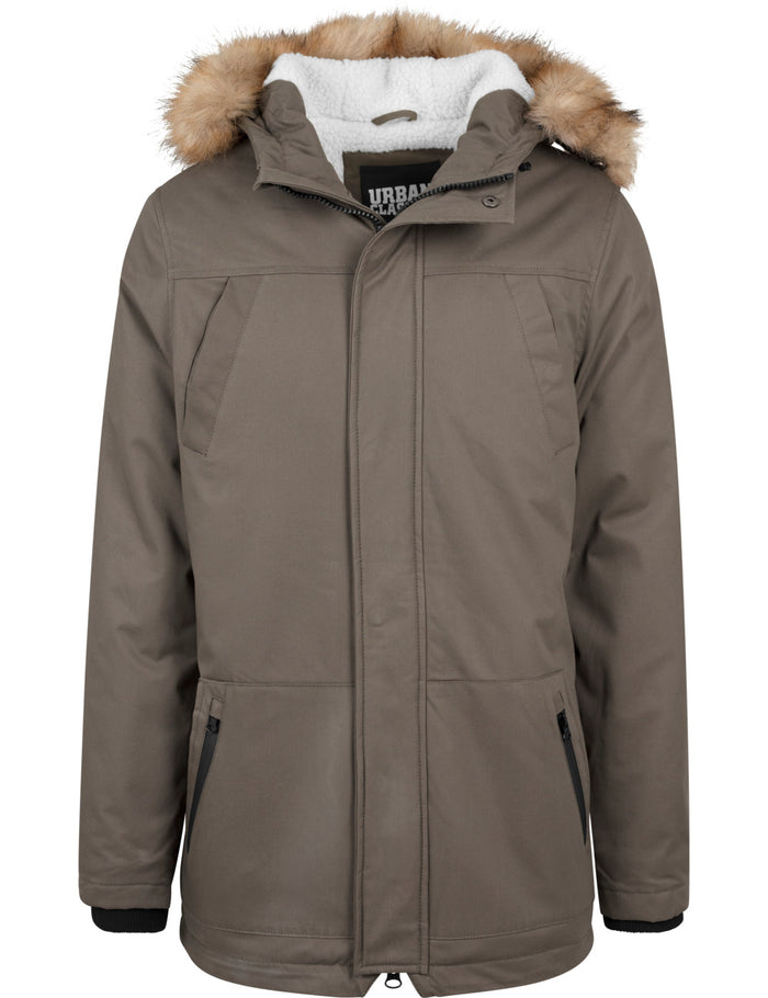 Urban Classics Herren Parka Heavy Cotton Imitation Fur