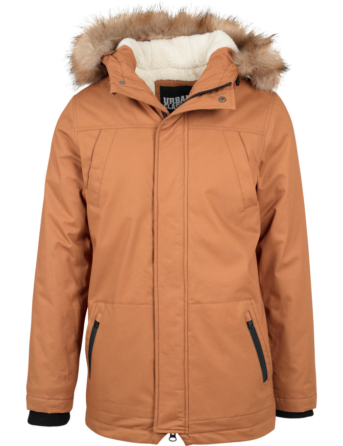 Urban Classics Herren Parka Heavy Cotton Imitation Fur