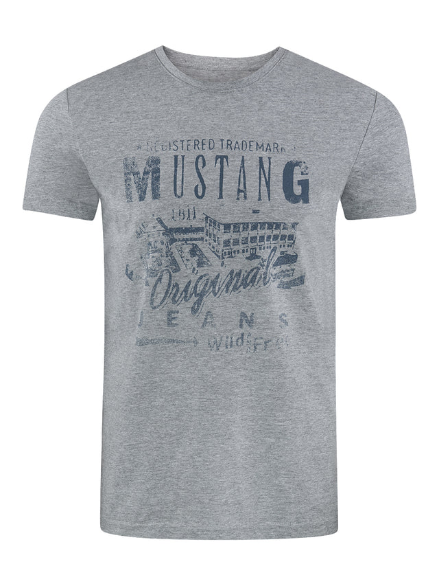Mustang Herren T-Shirt Mustang Mehrfarbig Rundhals Regular Fit S bis 6XL