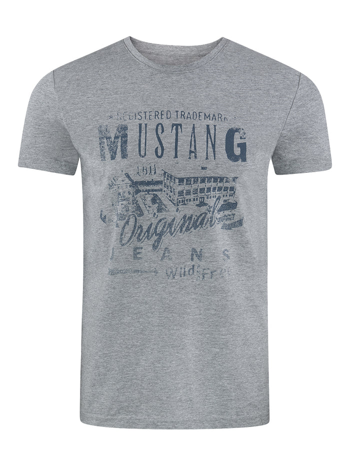 Mustang Herren T-Shirt Mustang Mehrfarbig Rundhals Regular Fit S bis 6XL