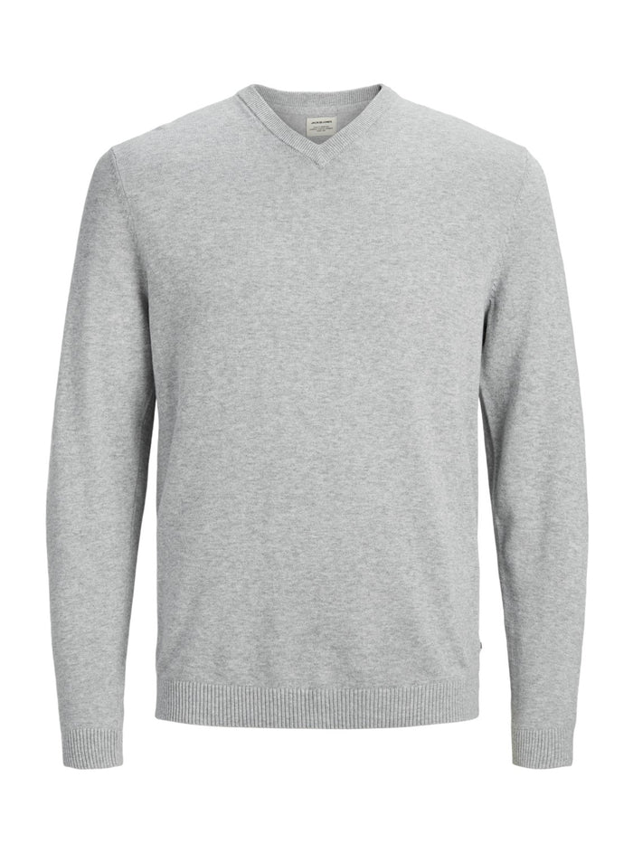 Jack & Jones Herren V-Ausschnitt  Pullover JJEBASIC KNIT V-NECK