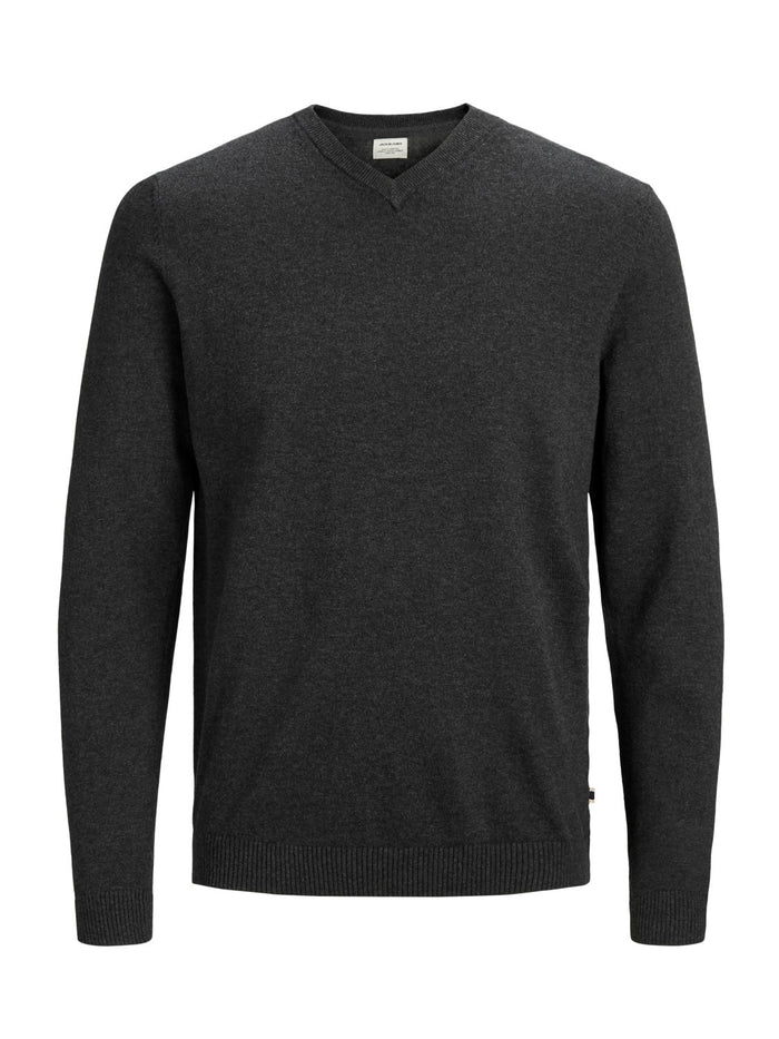 Jack & Jones Herren V-Ausschnitt  Pullover JJEBASIC KNIT V-NECK