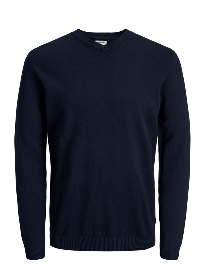 Jack & Jones Herren V-Ausschnitt  Pullover JJEBASIC KNIT V-NECK