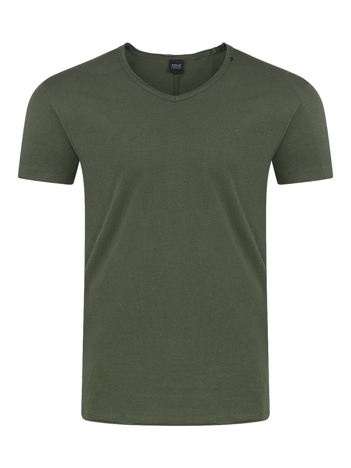 Replay Herren T-Shirt Basic Jersey V- Neck