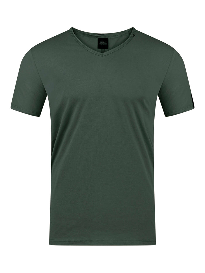 Replay Herren T-Shirt Basic Jersey V- Neck