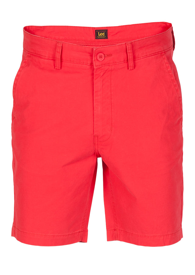 Lee Herren Slim Chino Short - Rot - Pop Red
