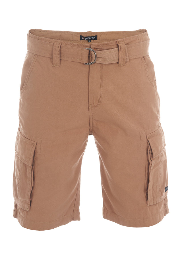 riverso Herren Cargo Shorts RIVFynn Vintage Bermuda mit Gürtel S - 7XL 100% Baumwolle