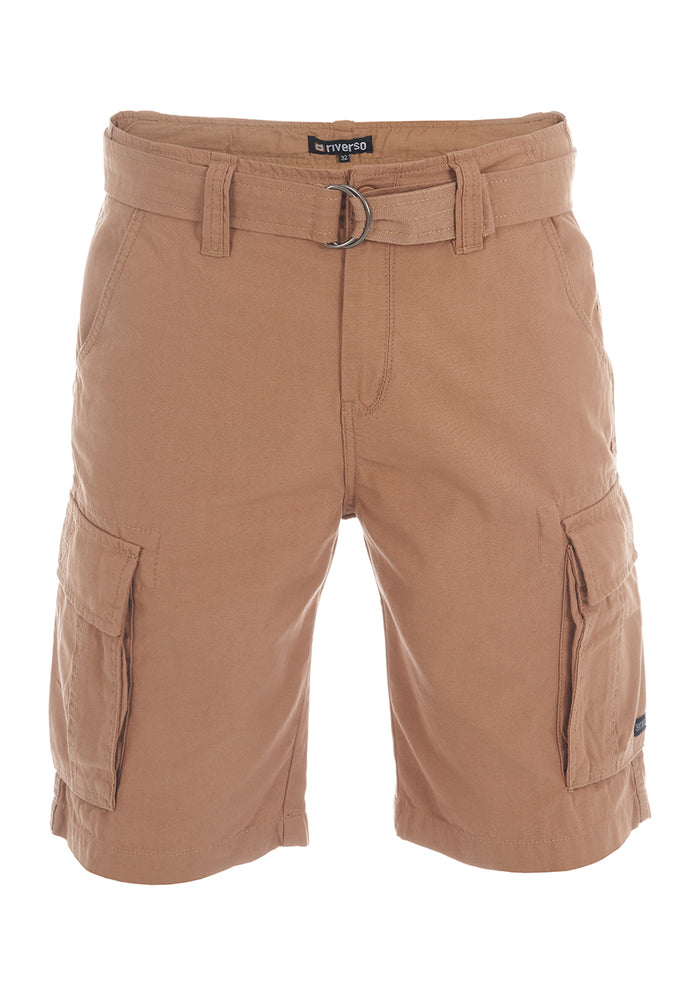 riverso Herren Cargo Shorts RIVFynn Vintage Bermuda mit Gürtel S - 7XL 100% Baumwolle