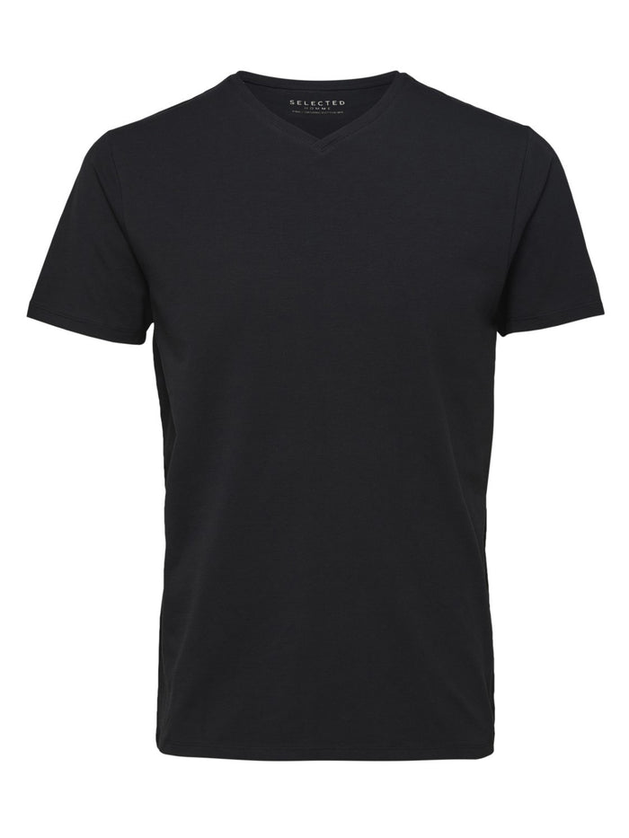 Selected Homme Herren V-Neck Kurzarm T-Shirt SLHNEWPIMA - Regular Fit