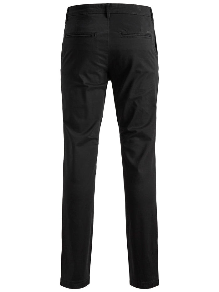 Jack & Jones Herren Chino Hose JJIMARCO JJBOWIE SA - Slim Fit - Schwarz - Black