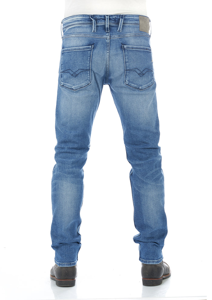 Replay Herren Jeans Anbass - Slim Fit - Blau - Medium Blue Denim