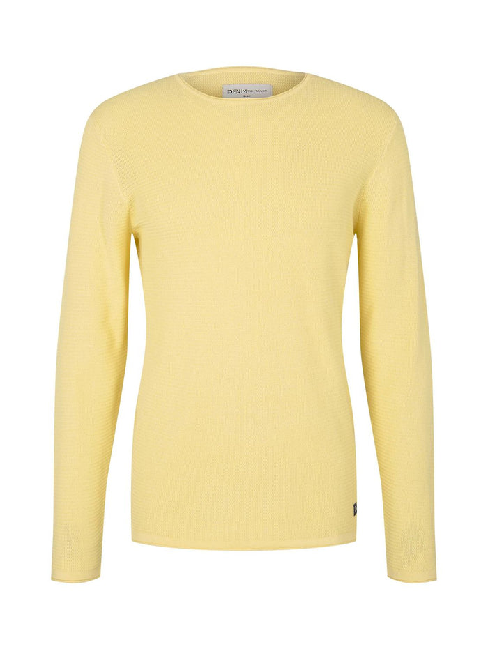 Tom Tailor Denim Herren Rundhals Pullover mit Struktur - Regular Fit