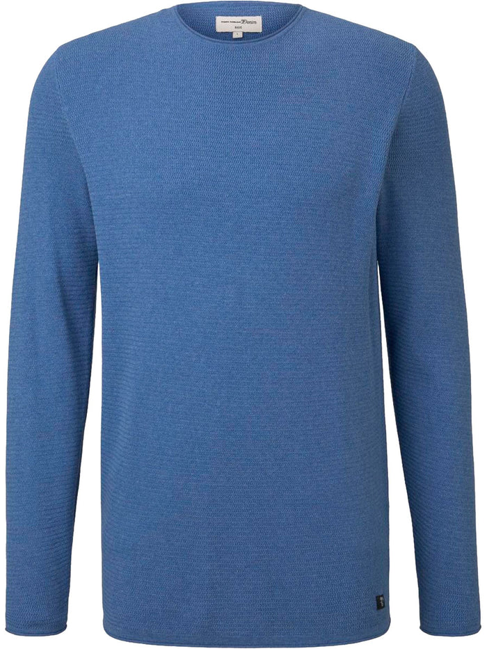 Tom Tailor Denim Herren Rundhals Pullover mit Struktur - Regular Fit