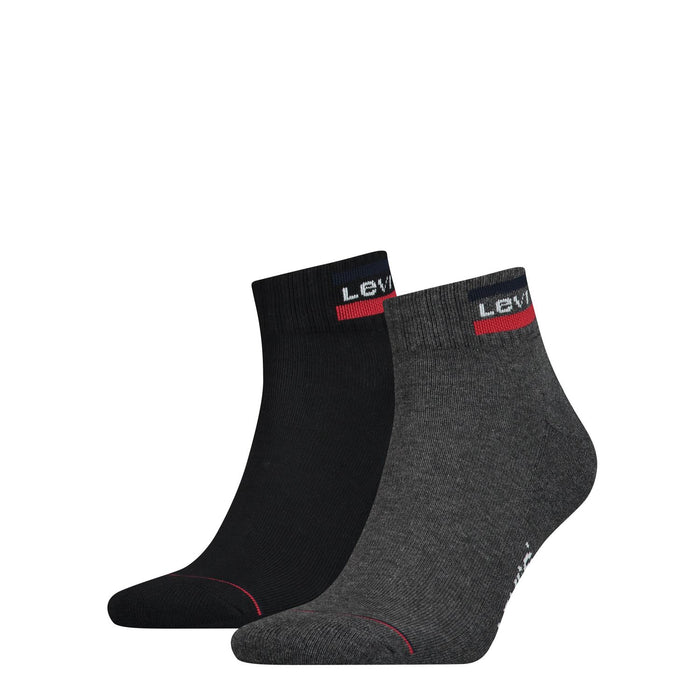 Levis Unisex Quarter Sportsocken Mid Cut Sportswear Logo 2er Pack