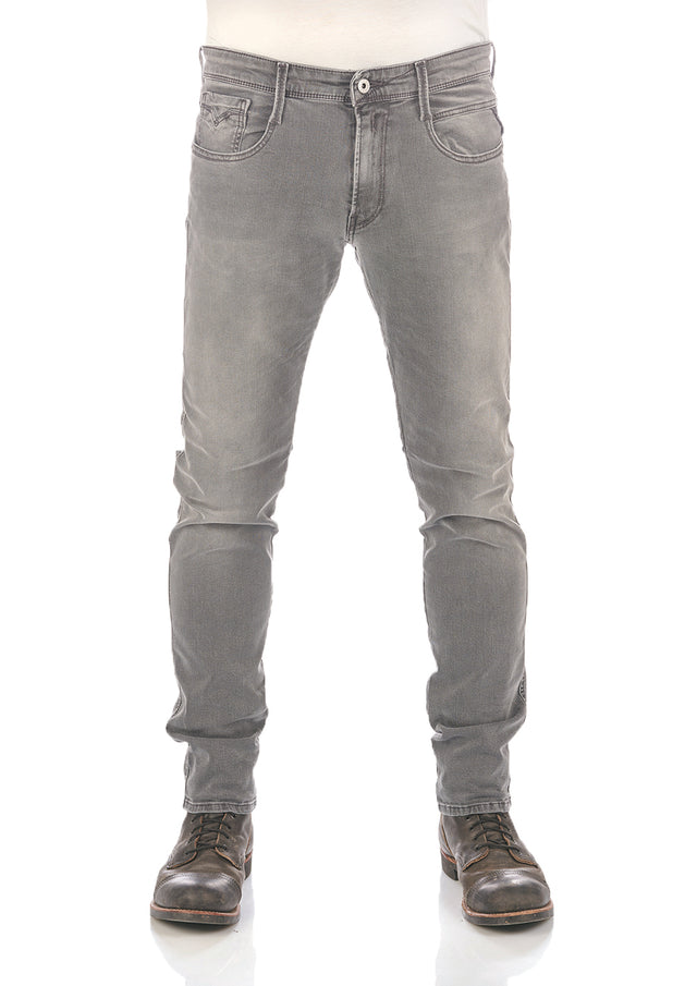Replay Herren Jeans Anbass - Slim Fit - Grau - Dark Grey Denim