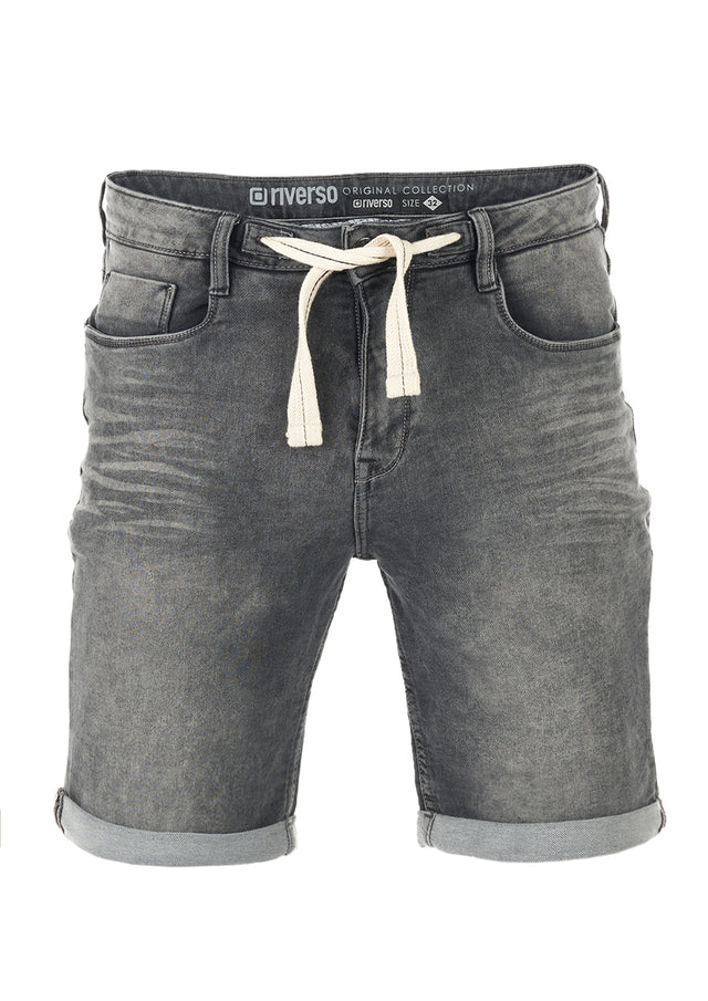 riverso Jeans Shorts Herren Stretch Kurz Kordelzug Regular Fit RIVPaul
