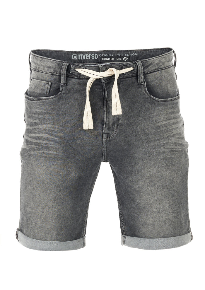 riverso Jeans Shorts Herren Stretch Kurz Kordelzug Regular Fit RIVPaul
