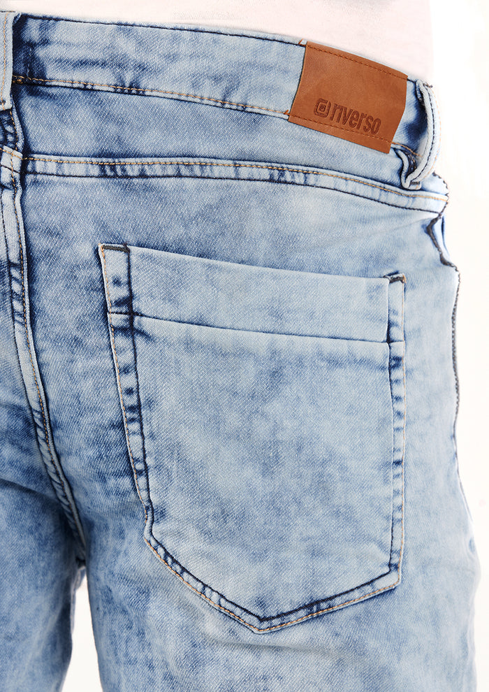 riverso Jeans Shorts Herren Stretch Kurz Kordelzug Regular Fit RIVPaul