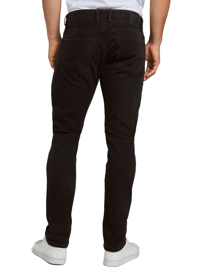 Tom Tailor Herren Jeans Troy - Slim Fit - Schwarz - Black Denim