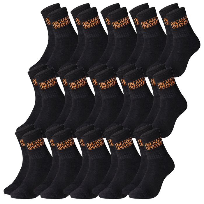 Black+Decker Unisex Herren Damen Arbeitssocken Heavy Fabric Crew - 5er 10er 15er Sparpack
