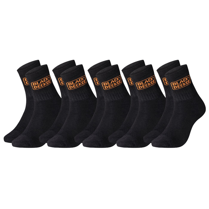 Black+Decker Unisex Herren Damen Arbeitssocken Heavy Fabric Crew - 5er 10er 15er Sparpack