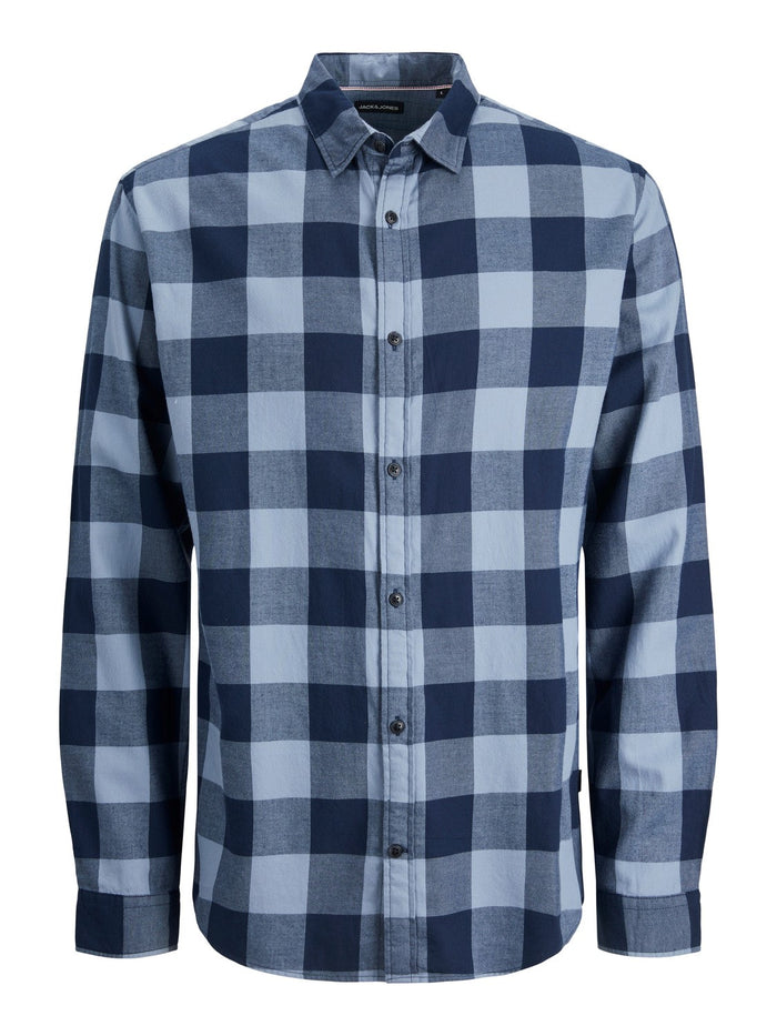 Jack & Jones Herren Freizeit Hemd JJEGINGHAM TWILL - Slim Fit
