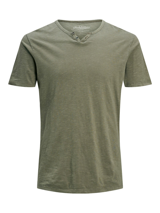 Jack & Jones Herren Rundhals T-Shirt JJESPLIT - Slim Fit