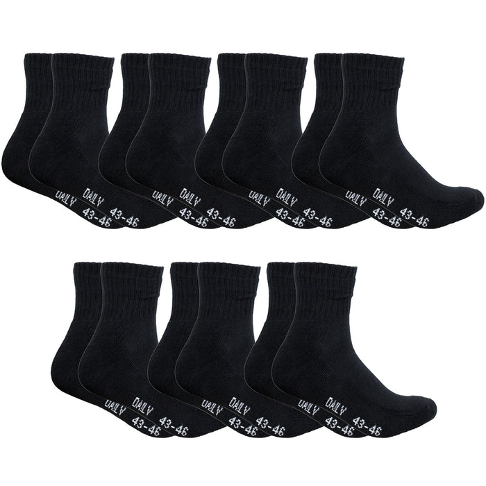 DAILYSOXX Herren Short Crew Socken Everyday mit Frotteesohle - 7, 14 oder 21 Paar