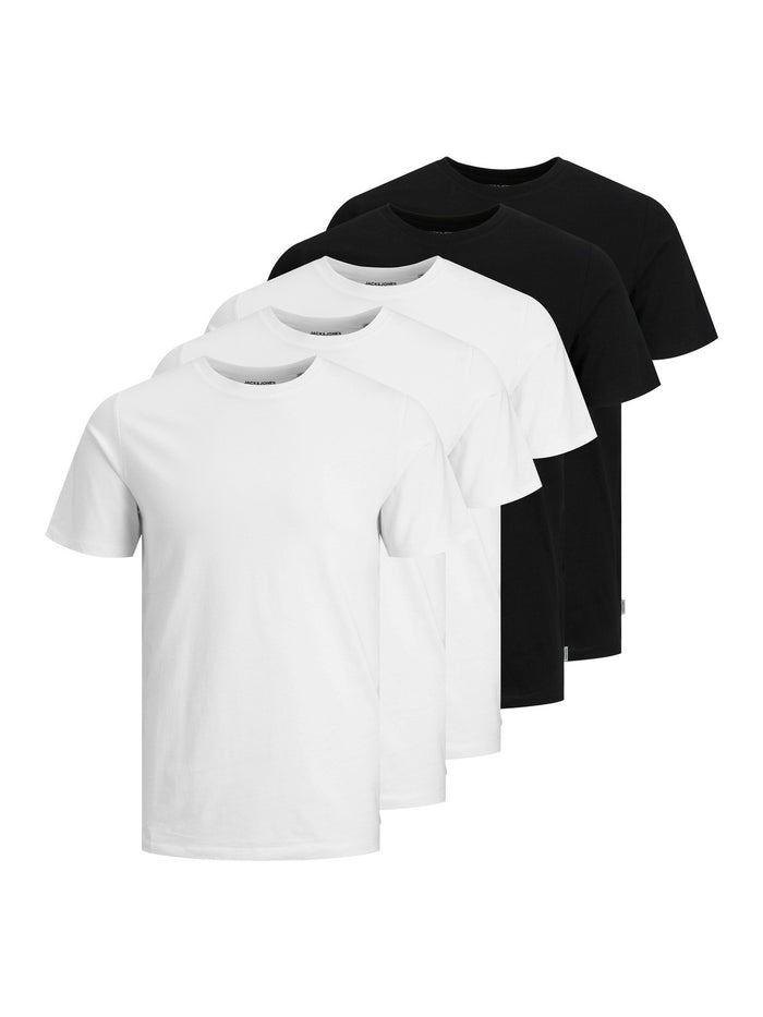 Jack & Jones Herren Rundhals T-Shirt JJEORGANIC BASIC Regular Fit 5er Pack