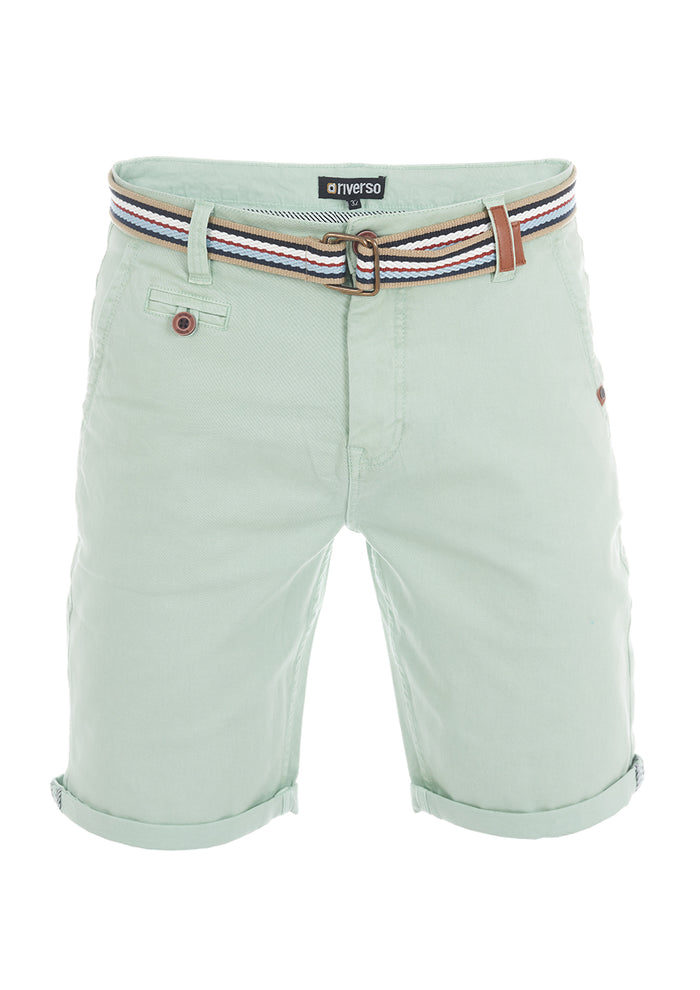 riverso Kurze Hosen Herren Chino Shorts Kurz mit Gürtel RIVKlaas Regular Fit