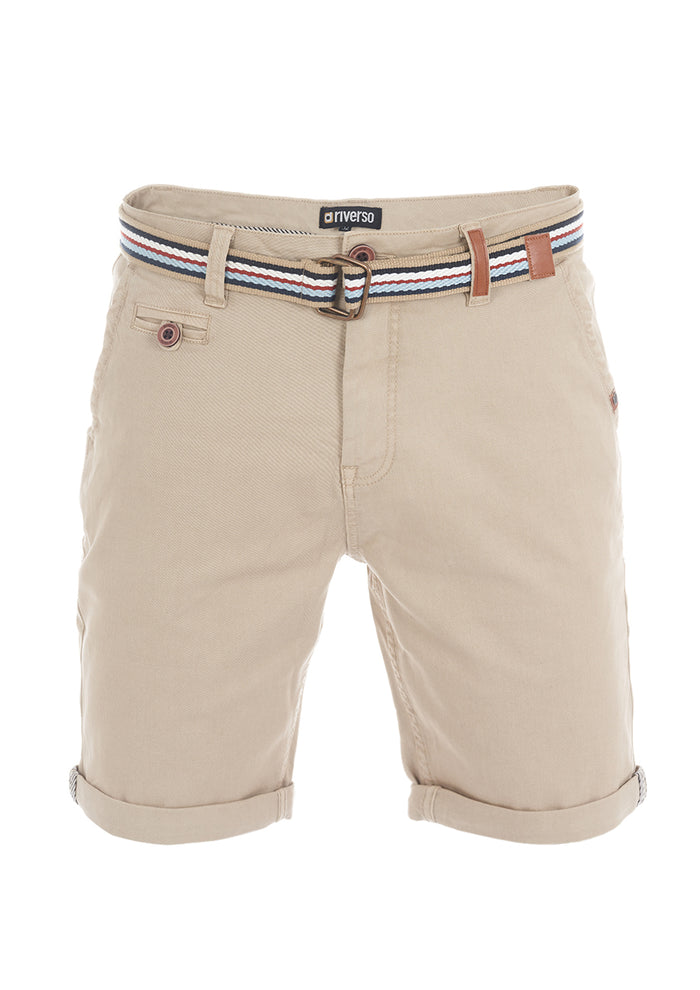 riverso Kurze Hosen Herren Chino Shorts Kurz mit Gürtel RIVKlaas Regular Fit