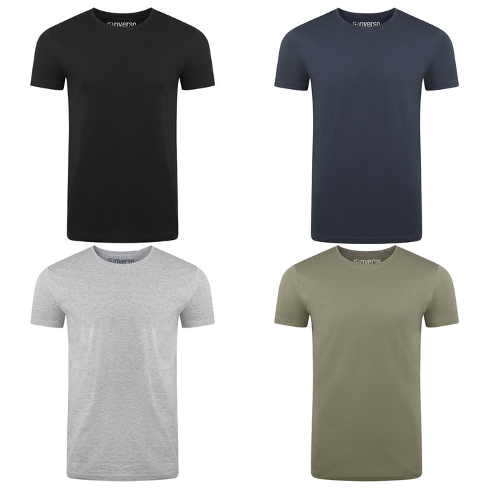 riverso Herren Basic T-Shirt RIVAaron Regular Fit 4er Pack