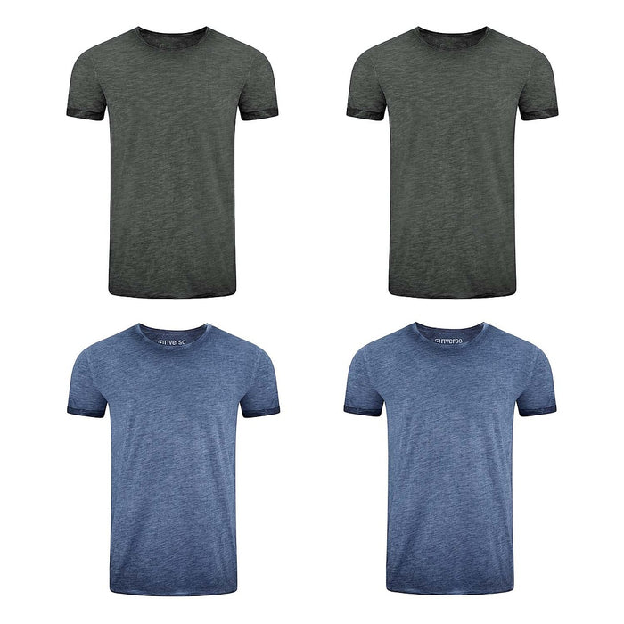 riverso Herren Basic T-Shirt RIVMatteo Regular Fit 4er Pack