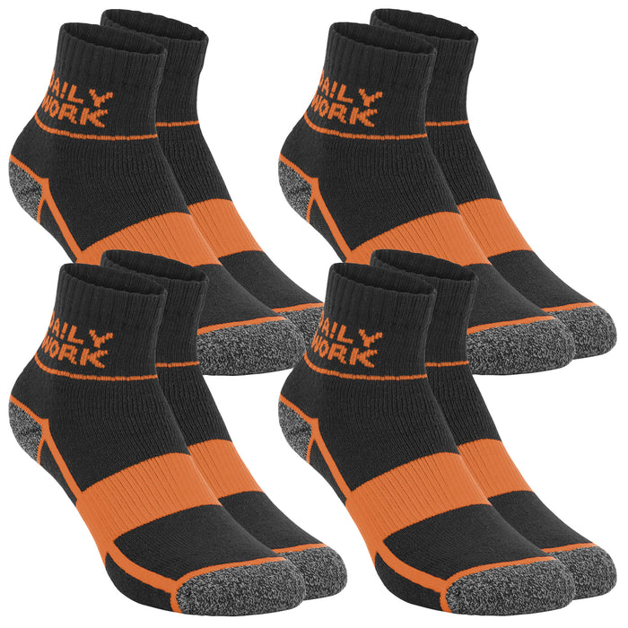DA!LY WORK SOCKS ARCH SUPPORT Unisex Quarter Herren Damen Arbeitssocken 4er Pack