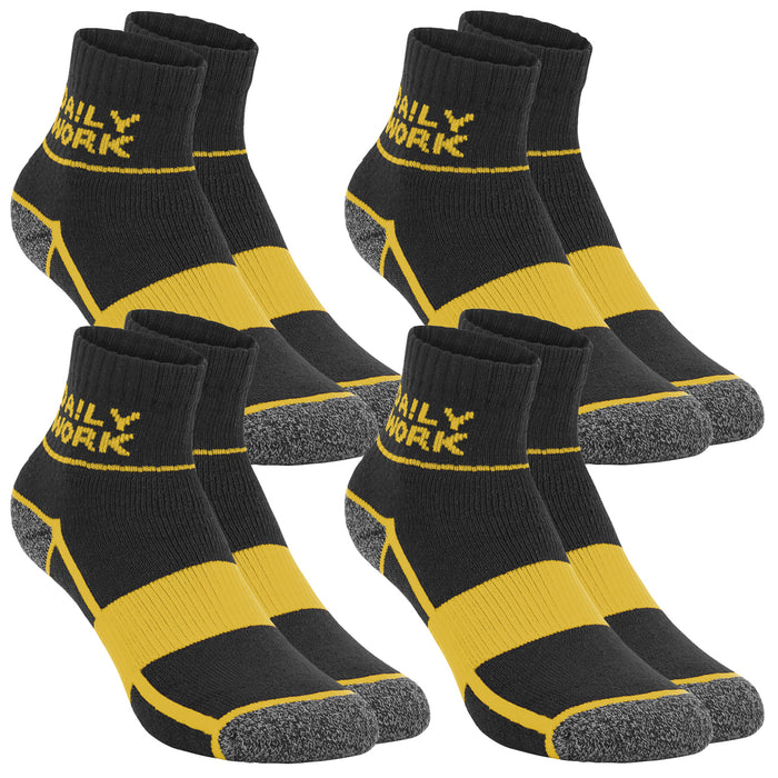 DA!LY WORK SOCKS ARCH SUPPORT Unisex Quarter Herren Damen Arbeitssocken 4er Pack