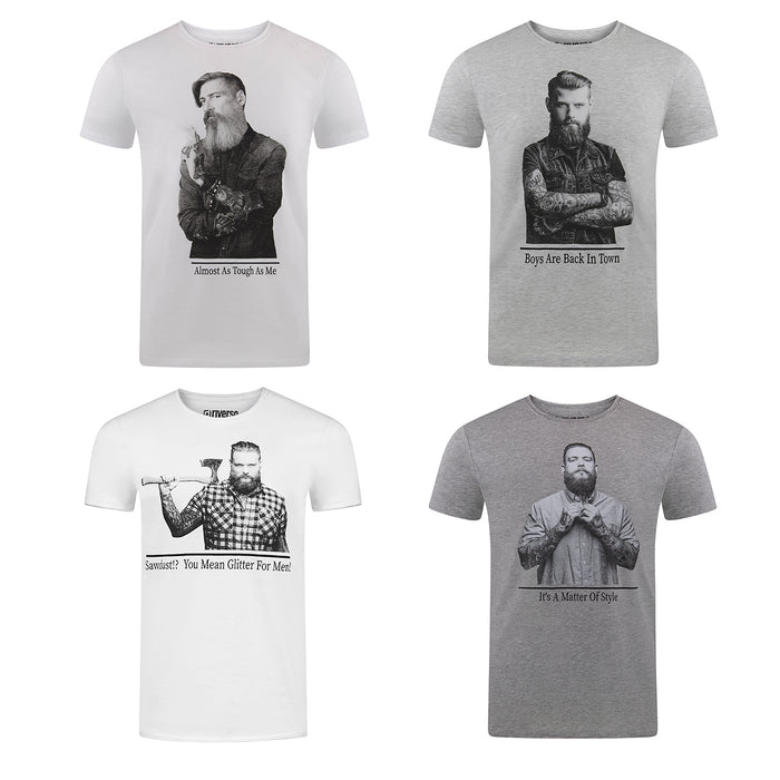 riverso Herren Rundhals T-Shirt RIVHarald Regular Fit 4er Pack
