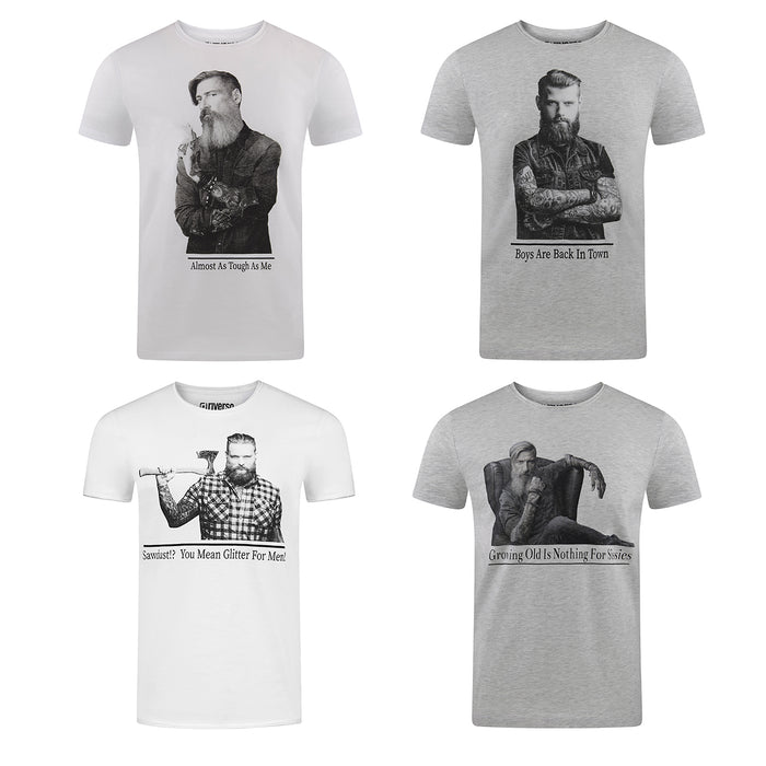 riverso Herren Rundhals T-Shirt RIVHarald Regular Fit 4er Pack