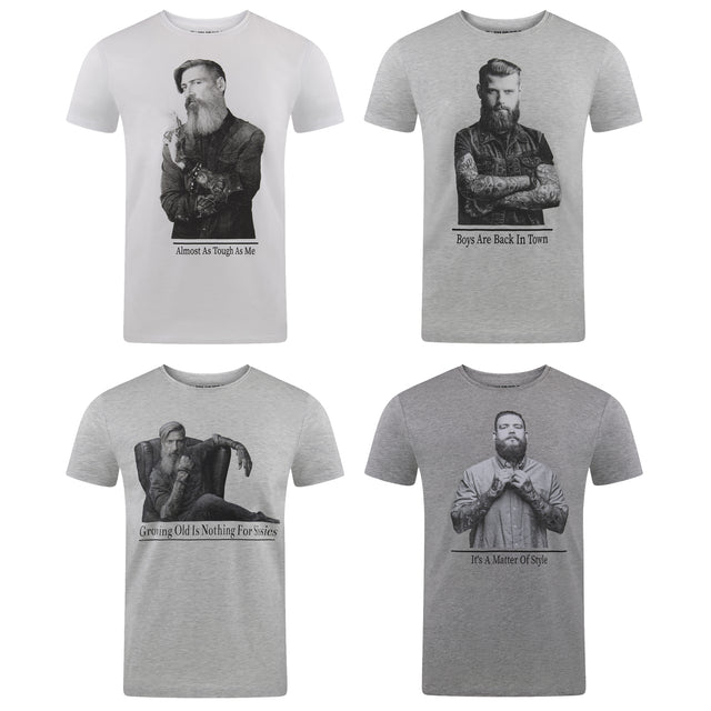 riverso Herren Rundhals T-Shirt RIVHarald Regular Fit 4er Pack