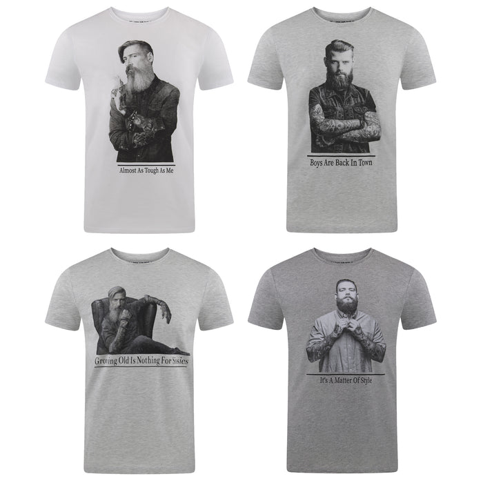 riverso Herren Rundhals T-Shirt RIVHarald Regular Fit 4er Pack