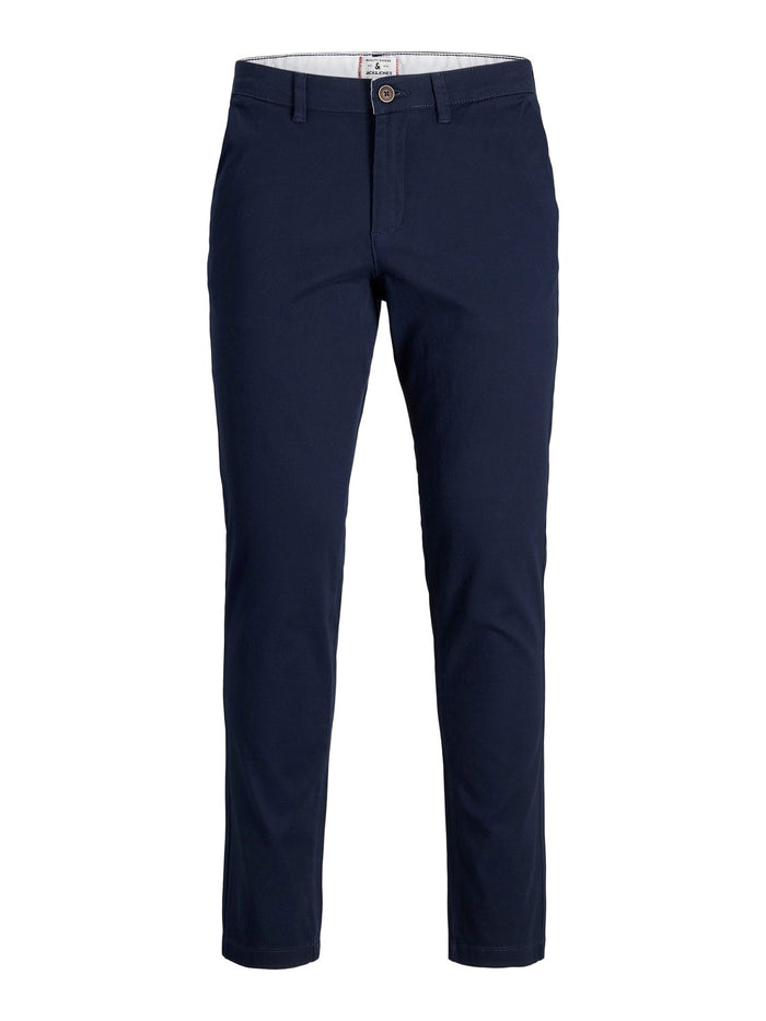 Jack & Jones Herren Chino Hose JJIMARCO JJDAVE AKM NAVY BLAZER - Slim Fit Blau