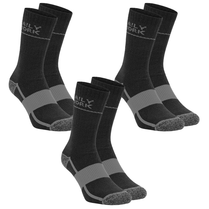 DA!LY UNDERWEAR CREW WORK SOCKS ARCH SUPPORT Regular Herren Arbeitssocken 3er Pack 39-42 43-46 47-49 50-52 Baumwolle