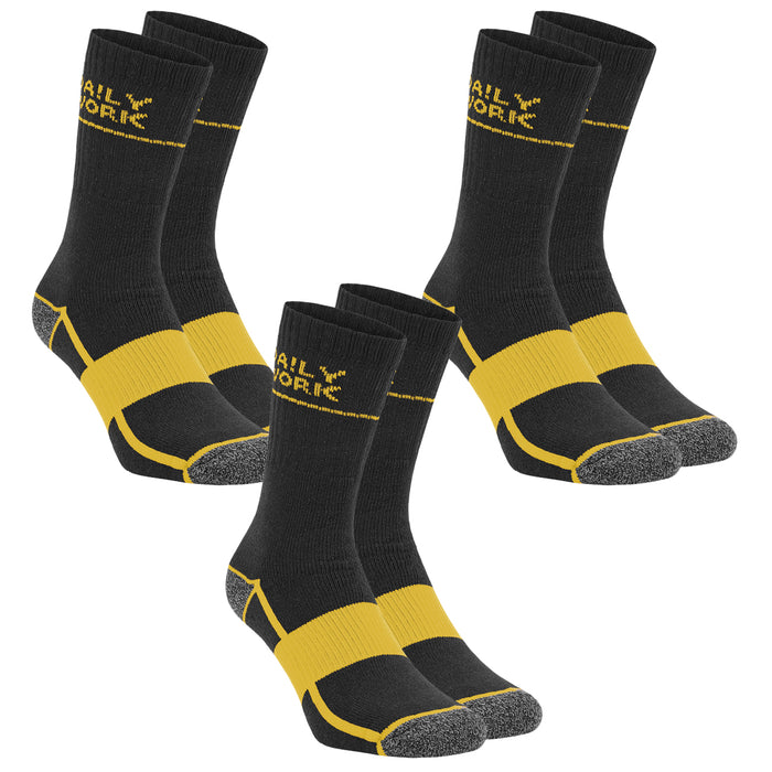 DA!LY UNDERWEAR CREW WORK SOCKS ARCH SUPPORT Regular Herren Arbeitssocken 3er Pack 39-42 43-46 47-49 50-52 Baumwolle