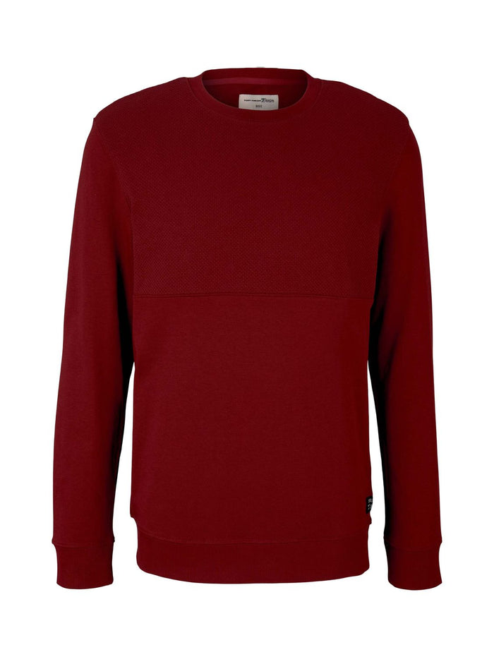 Tom Tailor Denim Herren Sweatshirt CREW-NECK STRUCTURE